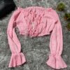 Blusa 3/4 Hombros Descubiertos Mangas De Princesa