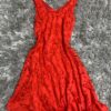 Mini Vestido Rojo Candie´s Talla S Encaje Sin Mangas